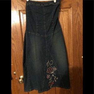 Strapless jean dress